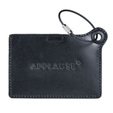 Travelers Envy Leather Luggage Tag with Metal Cable - Black